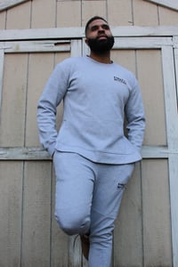 Image 3 of Premium Family Matters Crewneck Sweatsuit - Grey