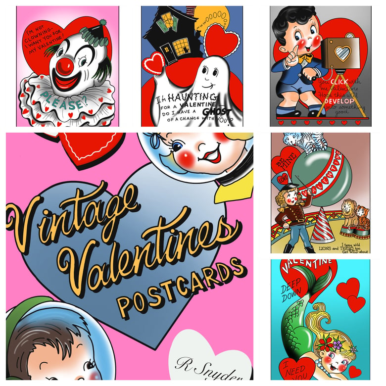 Image of Vintage Valentines Postcard set of 10