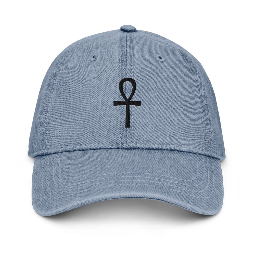 Image of Royalty Design 2 (Ankh)_Black Writing - Denim Hat