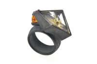 Image 1 of Contemporary Cocktail ring. Rutile quartz and imperial topaz by Chris Boland Jewellery