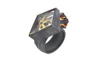 Image 3 of Contemporary Cocktail ring. Rutile quartz and imperial topaz by Chris Boland Jewellery