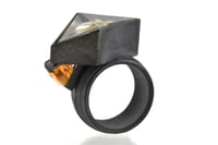 Image 5 of Contemporary Cocktail ring. Rutile quartz and imperial topaz by Chris Boland Jewellery