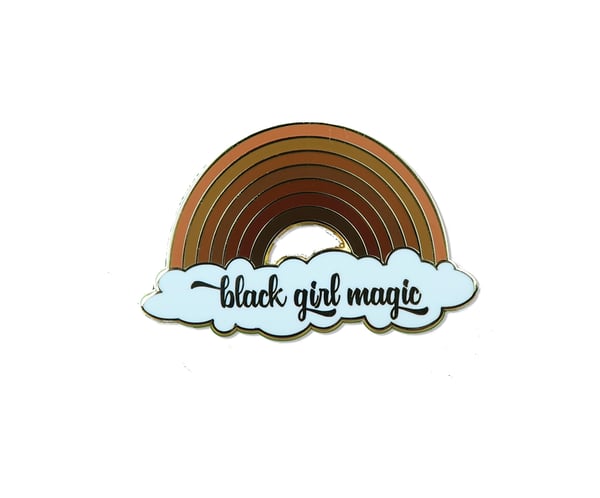 Image of Black Girl Magic Melanin Rainbow Enamel Pin