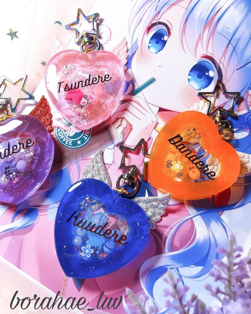 Image of Dere Dere Type Anime Resin Shaker Charm
