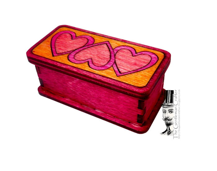 Image of Mini Marquetry Trinket Box Kit- Linked Hearts