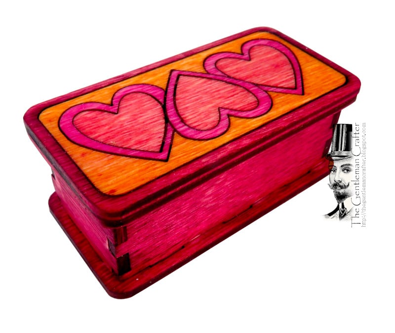 Image of Mini Marquetry Trinket Box Kit- Linked Hearts