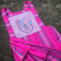 Image 1 of Frida ruffle butt pinafore (pink stripe)
