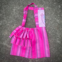 Image 3 of Frida ruffle butt pinafore (pink stripe)