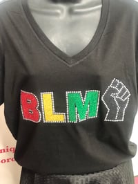 Image 2 of BLM 2021 BLACK V NECK T SHIRT