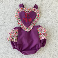 Image 2 of “ Be mine” Candy Heart Romper (purple)