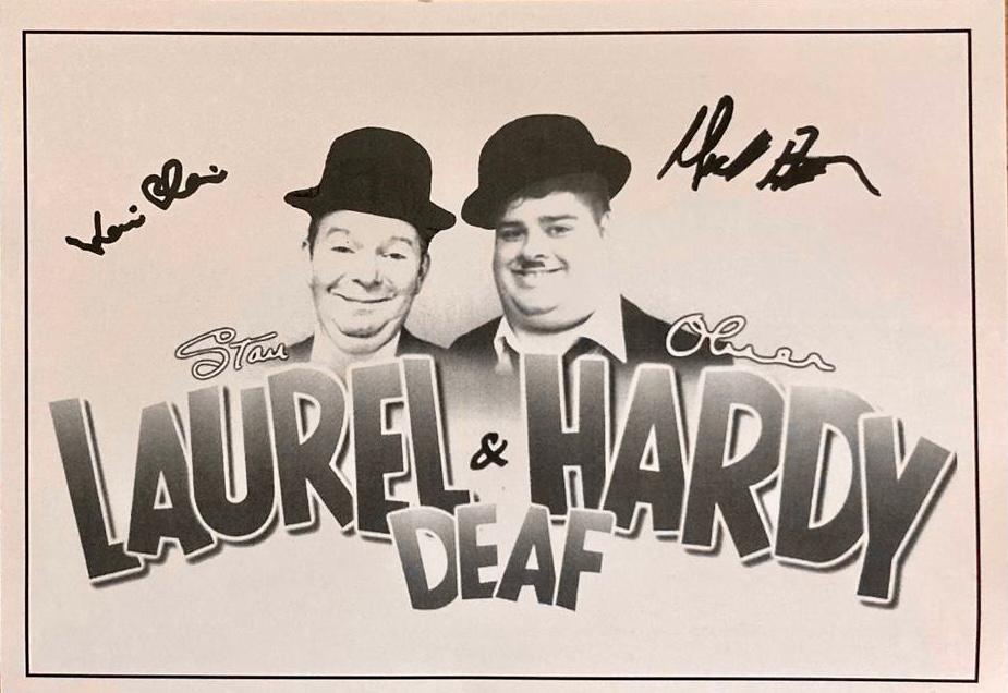 Image of Deaf Laurel & Hardy Signed Promo Card