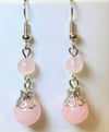 Rose Quartz Crown Earrings