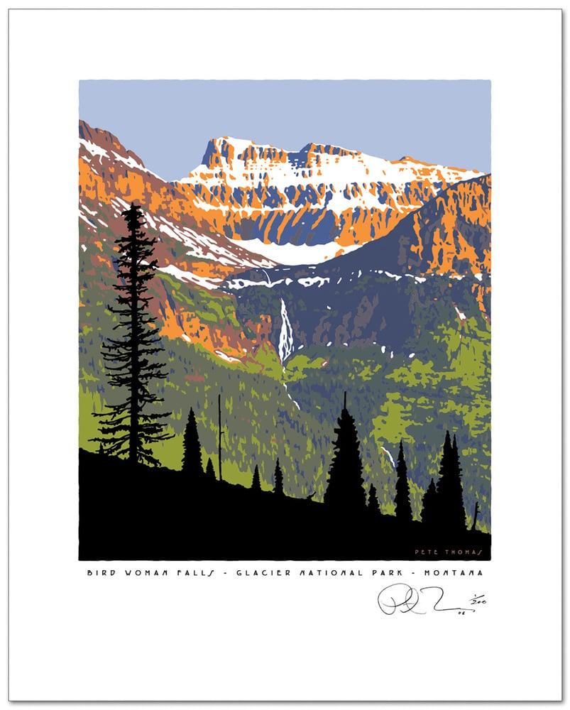 Image of Glacier National Park Limited Edition Serigraph - Birdwoman Falls