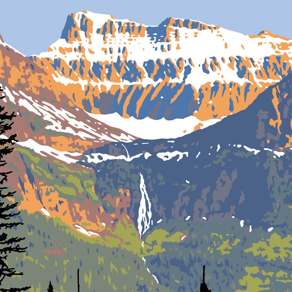 Image of Glacier National Park Limited Edition Serigraph - Birdwoman Falls