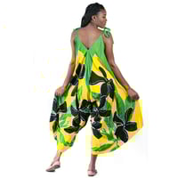Image 2 of Jamaican hibiscus jumpsuit (green) 