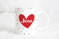 Personalised Dotty Heart Mug