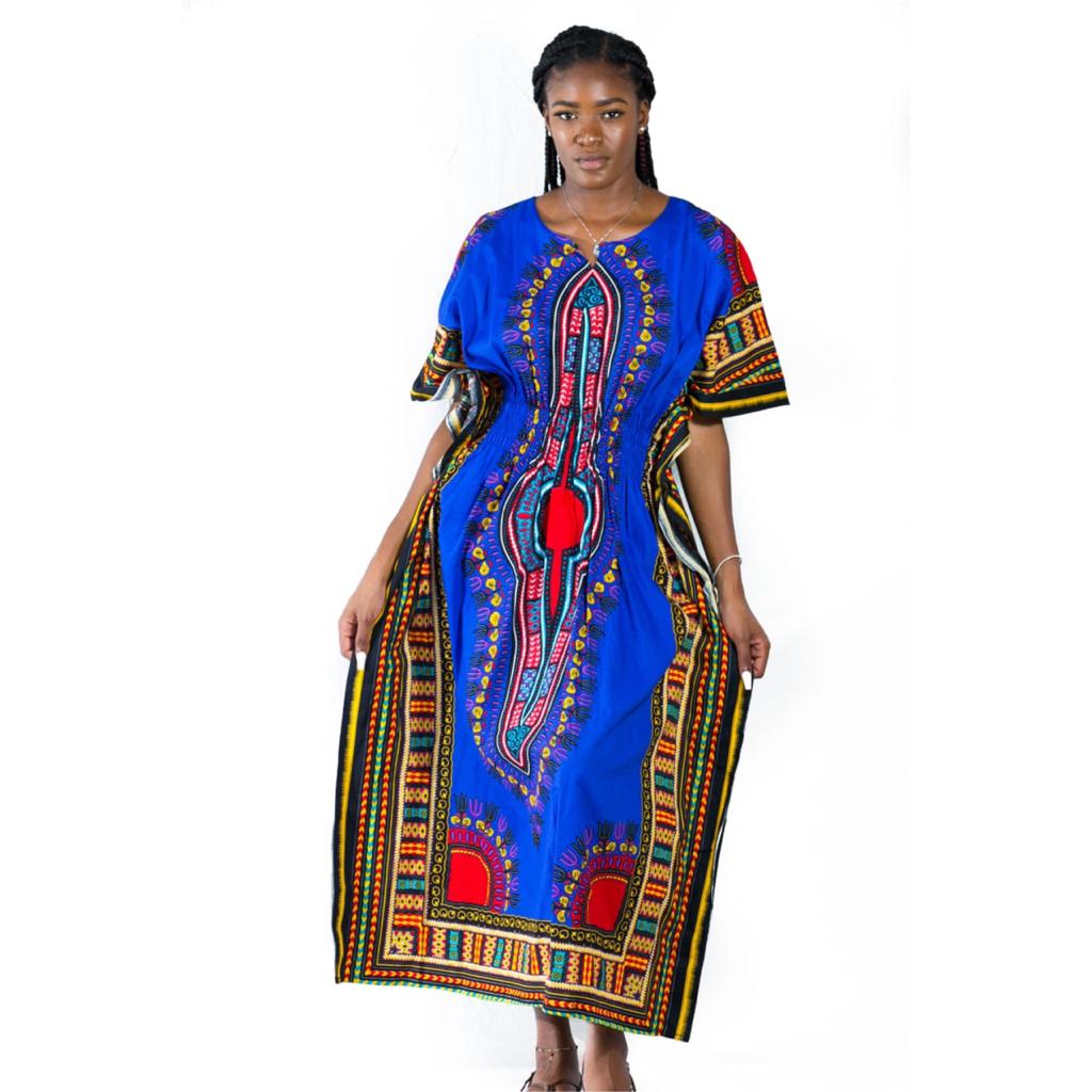 Royal Blue Dashiki Kaftan Dress | Everything Jamaica Royal Blue Dashiki Kaftan Dress | Everything Jamaica