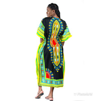 Image 2 of Black Dashiki kaftan dress