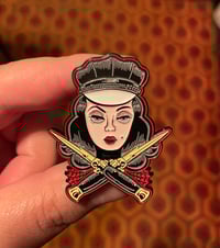 Switchblade Babe Enamel Pin