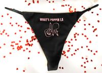 Image 1 of WHAT'S POPPIN LA BLACK THONG