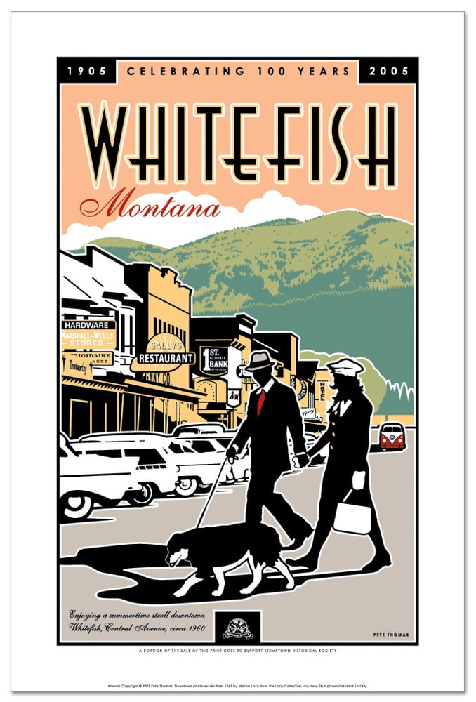 Image of Whitefish Centennial - Limited Edition Downtown Art Print
