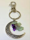 Fluorite Crescent Moon Keychain