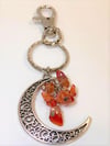 Crescent Moon Carnelian Keychain