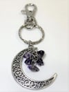 Crescent Moon Amethyst Keychain