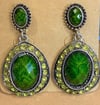 Oval Green Stud Earrings