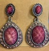 Oval Purple Stud Earrings
