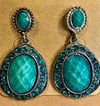 Oval Turquoise Color Stud Earrings