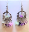 Dangly Round Fluoride Chip Earrings