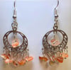 Dangly Round Carnelian Chip Earrings