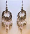 Dangly Rose Quartz Sphere Earrings