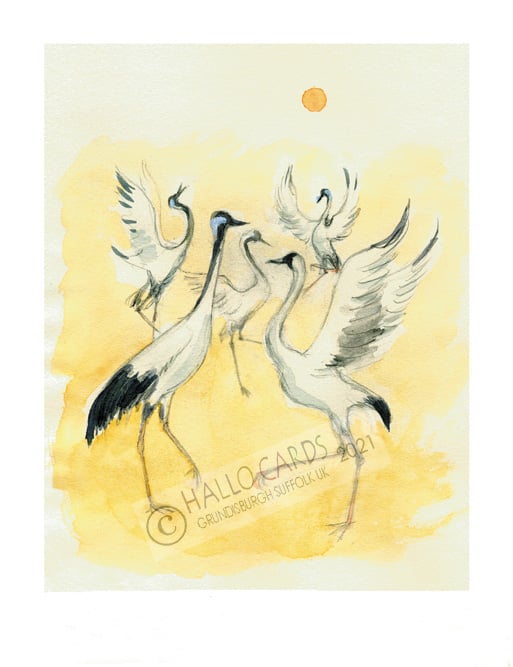 Image of Dancing Cranes - Long Life & Happiness