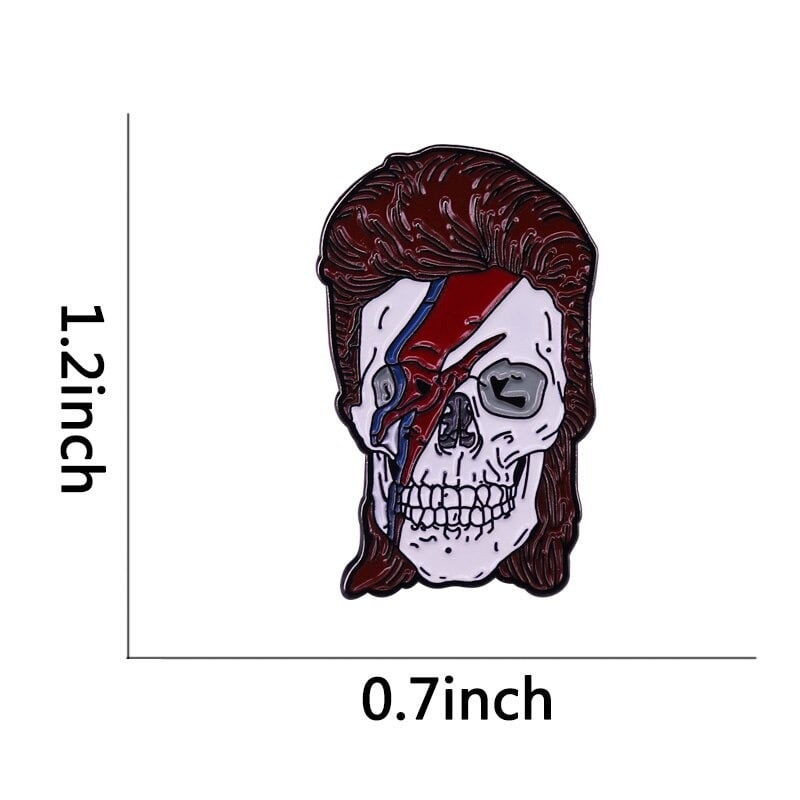 Lightning Bolt Skull Pin