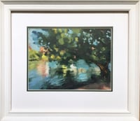 Image 4 of The Summer Pond, original oil painting, framed