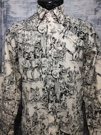 Image 1 of Day of dead , skeletons drinking in a bar, men's shirt