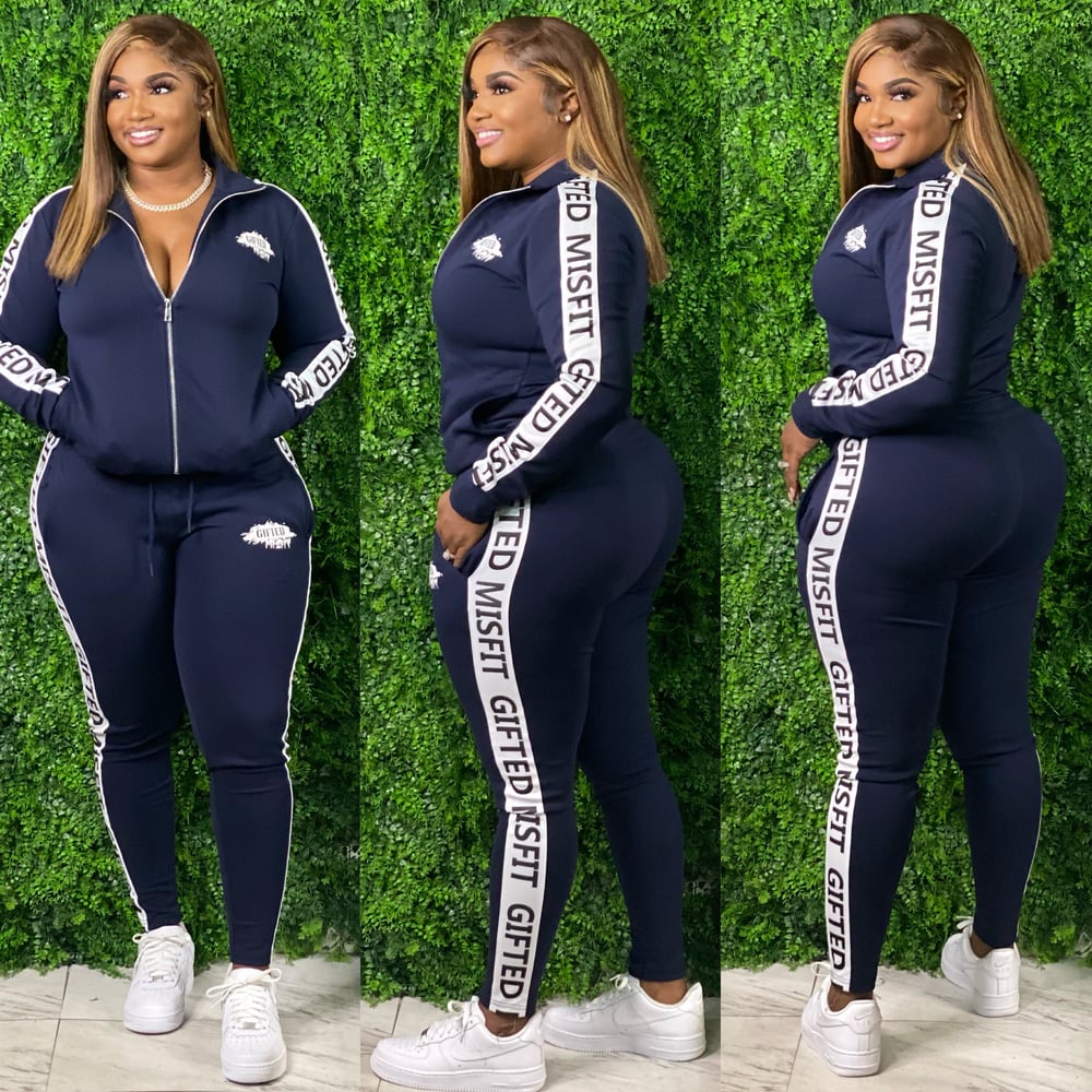 Image of Gifted Misfit track suit-navy 
