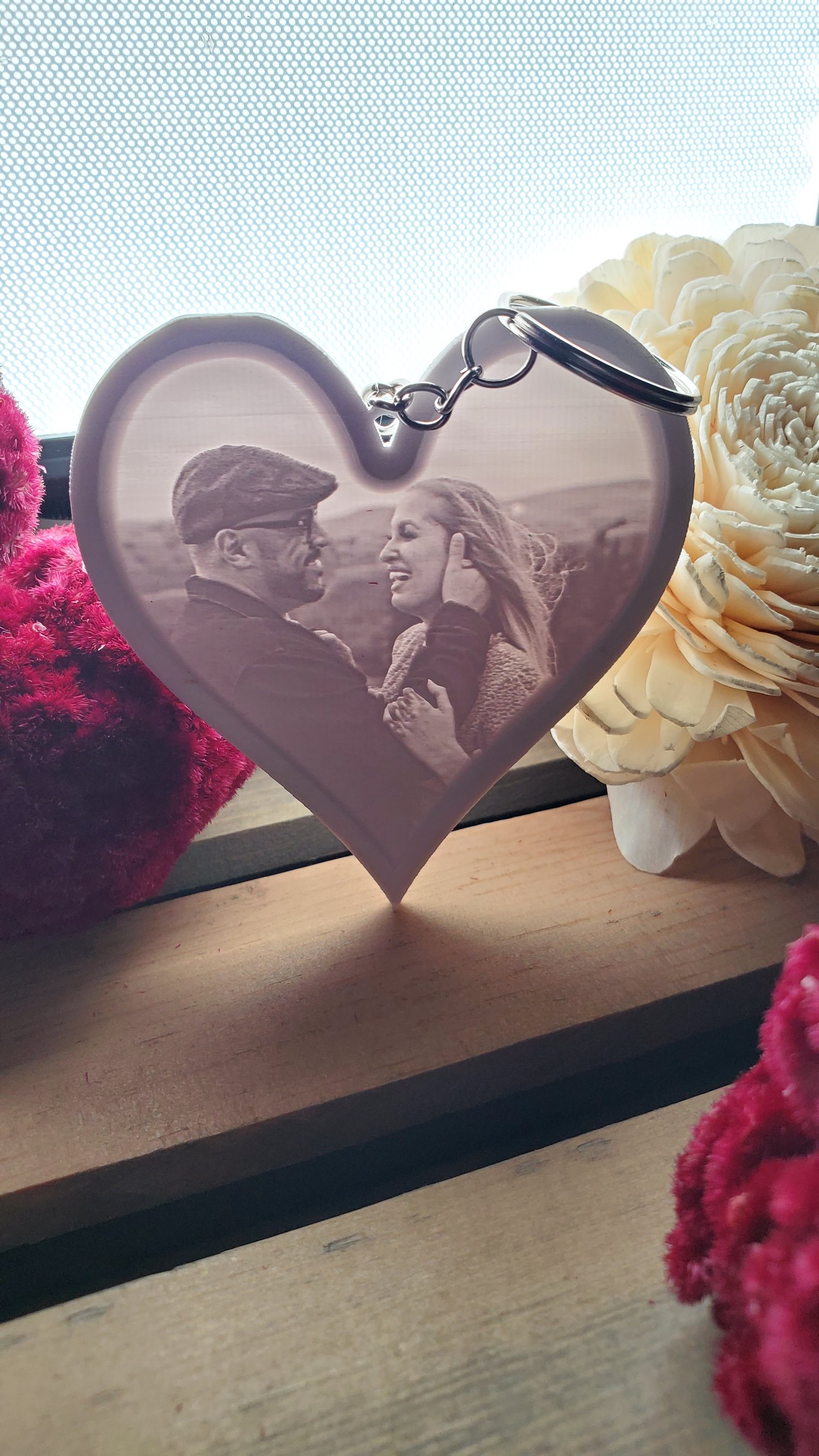 Image of Custom Sweetheart Photo Keychain