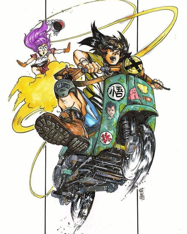 Image of Goku and Arale - Tribute Art