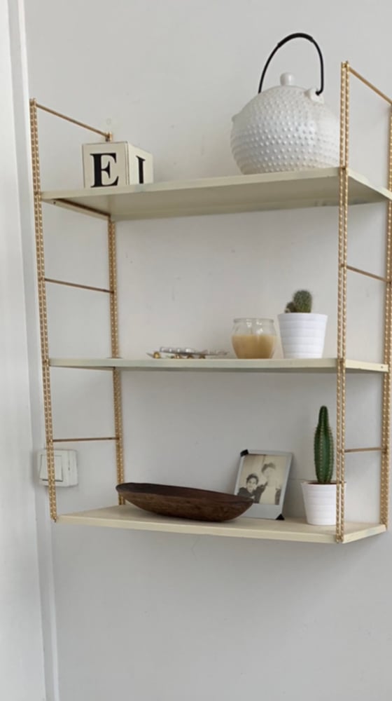 Image of Etagere métal blanc crème 