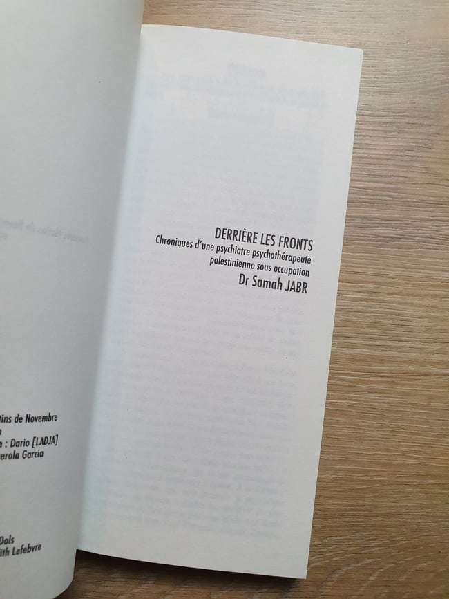 Derrière les fronts - Dr Samah Jabr