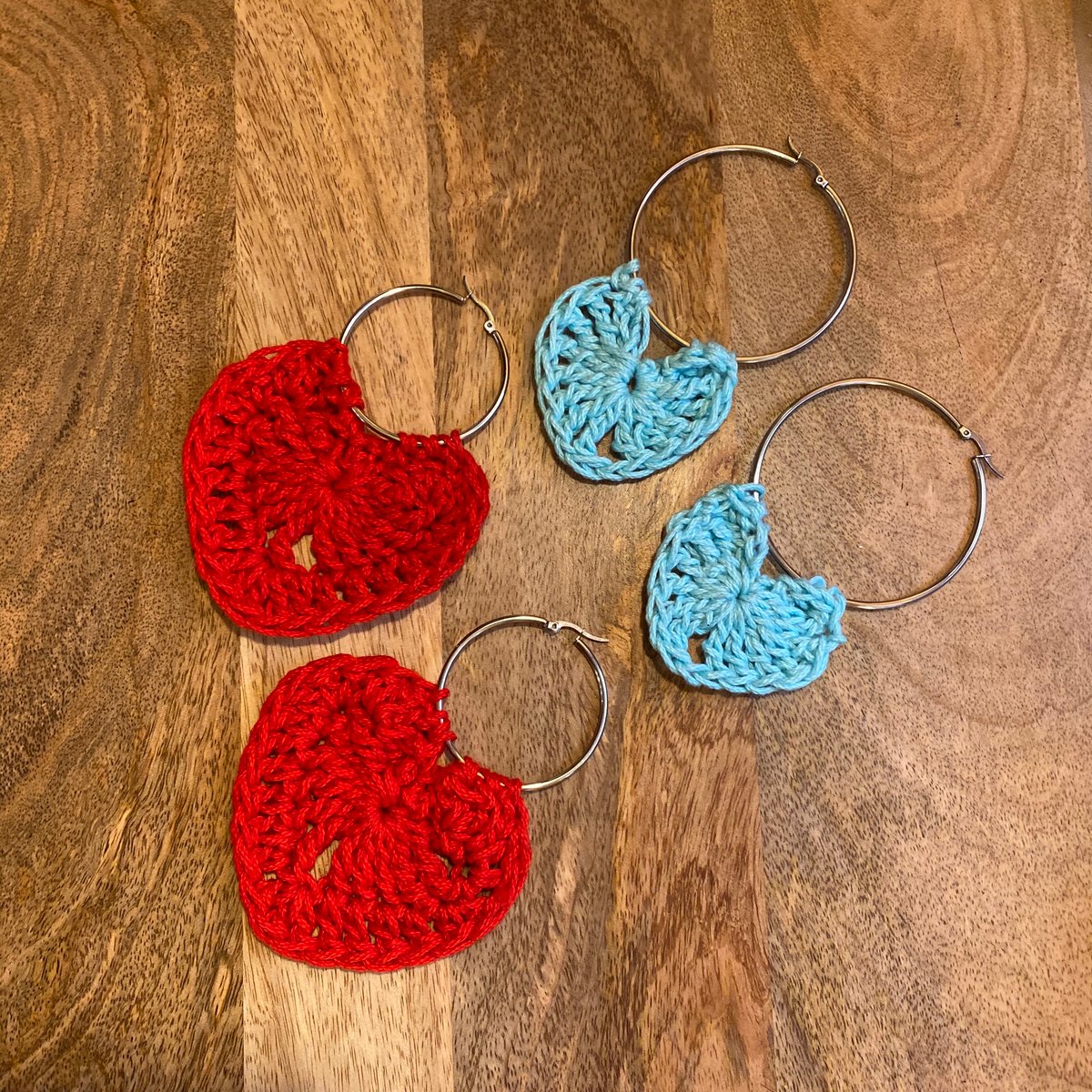 Heart of Glass Crochet Earrings 