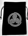 Black Velvet Drawstring Triskelion Pouch