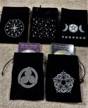 Black Velvet Drawstring  Triskelion Pouch