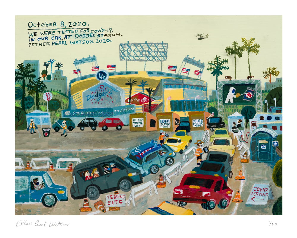 Image of (Esther Pearl Watson) Dodger Stadium Covid print