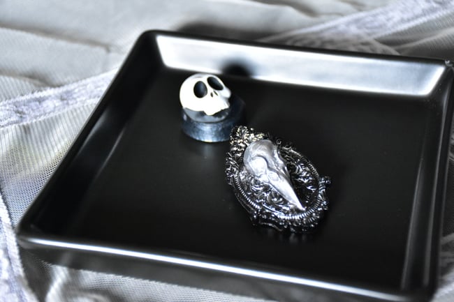 Bird Skull Pins - Silver