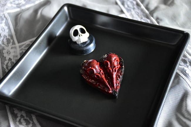 Bird Skull Pins - Bloody Mary Red