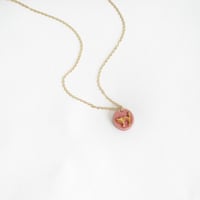 Image 2 of Kitty Cat Necklace Cherry Blossom